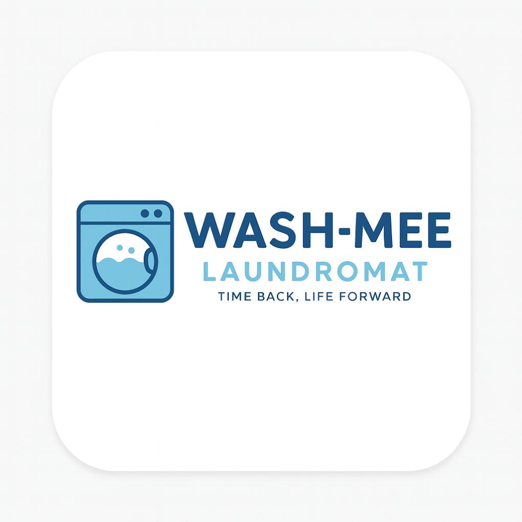 Wash Mee Laundromat logo — Time Back, Life Forward